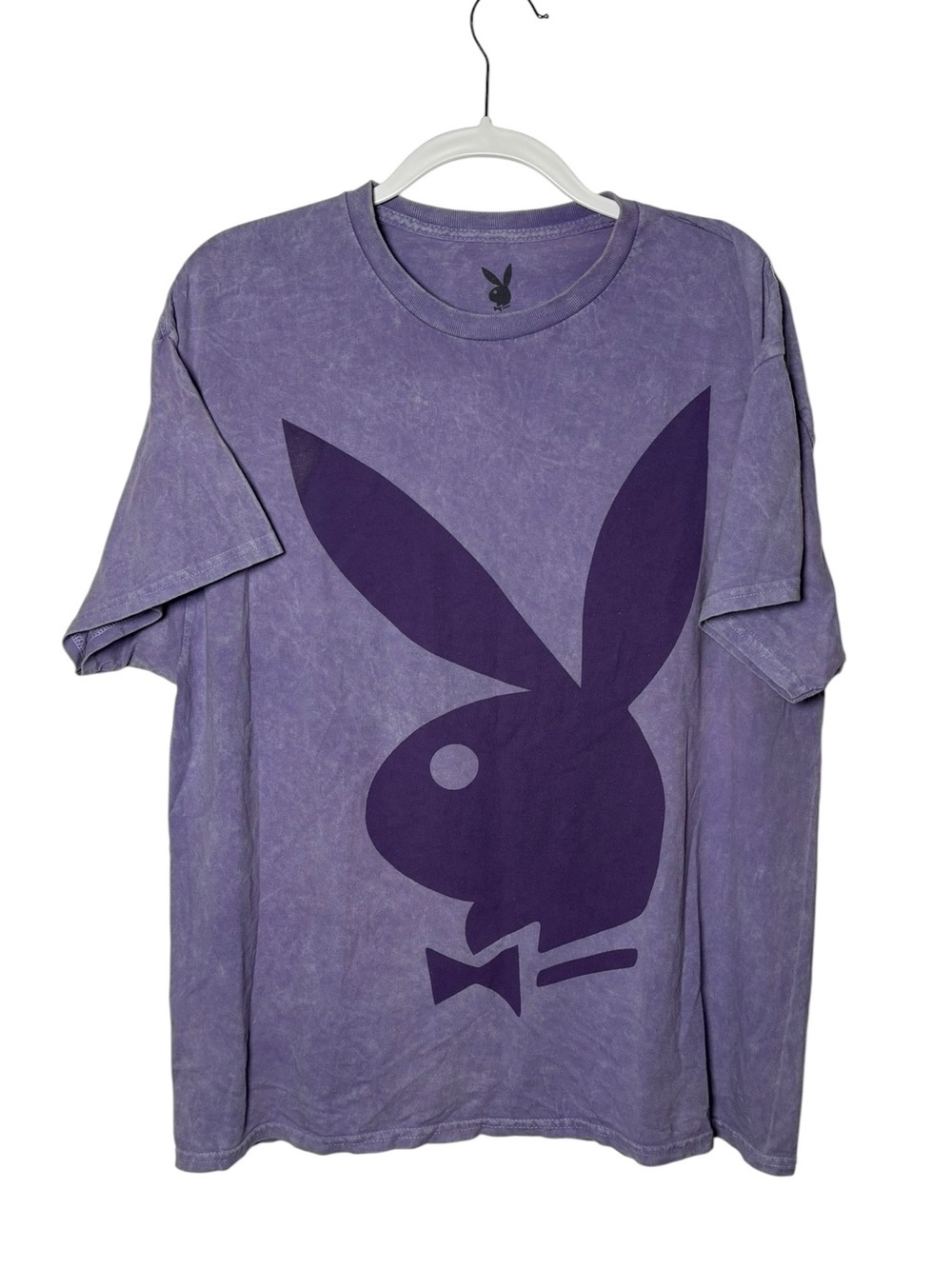 Playboy Bunny Graphic Tee Purple Acid Wash XL Y2K Streetwear
